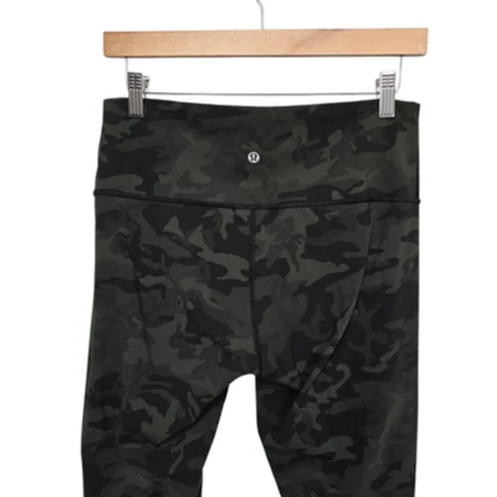 Lululemon Pants Womens 10 Green Camo Align High Rise‎ 25 In Leggings Yoga